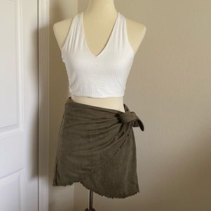 Lulus Faux Suede Wrap Skirt